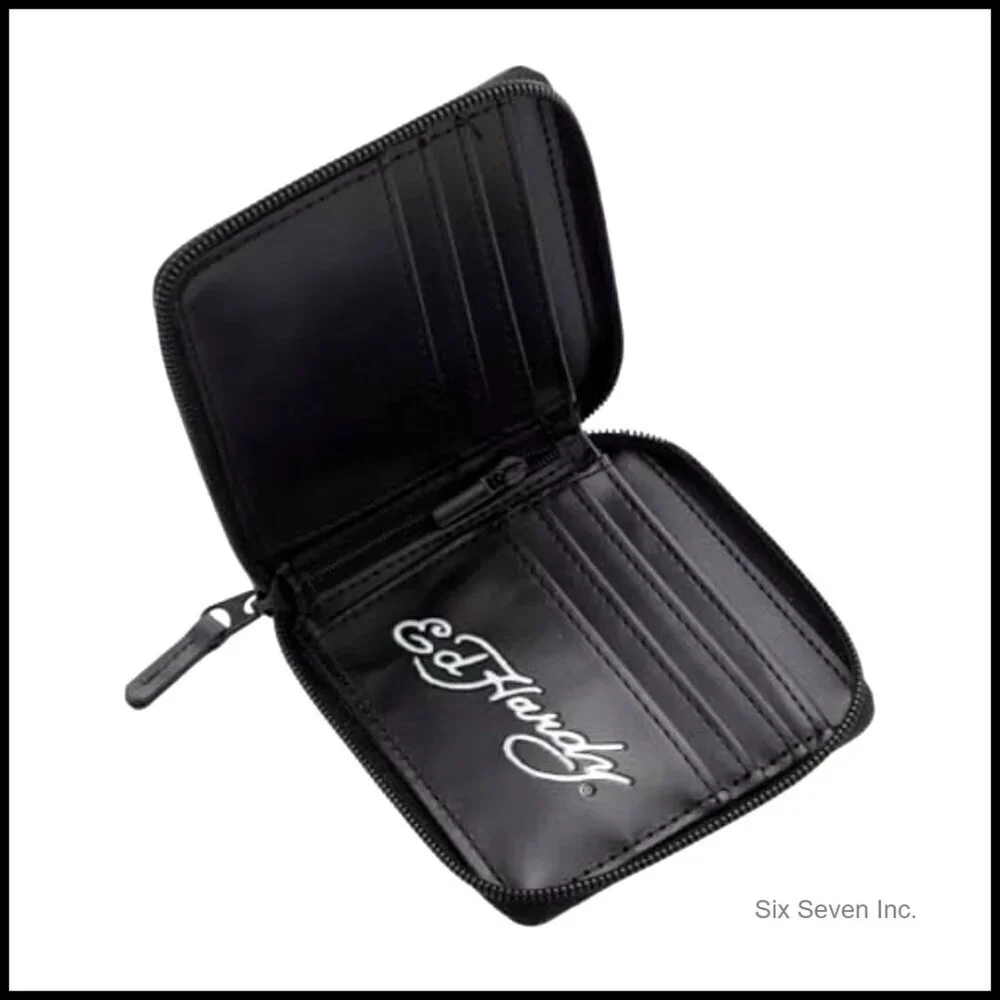 Classic Zip-Around Bifold Wallet Tiger Print Bold Design Lightweight Durable
